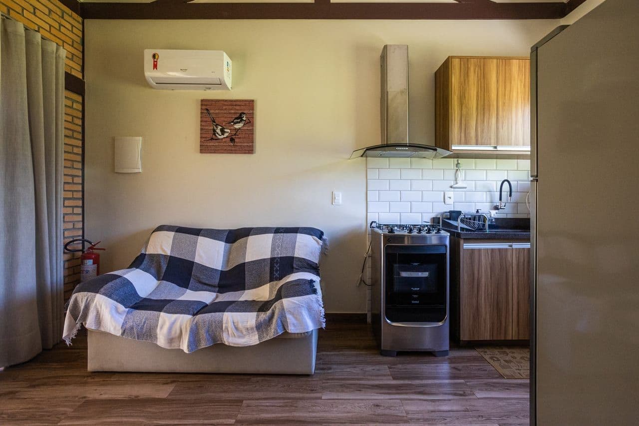 Open-plan living room and kitchen
