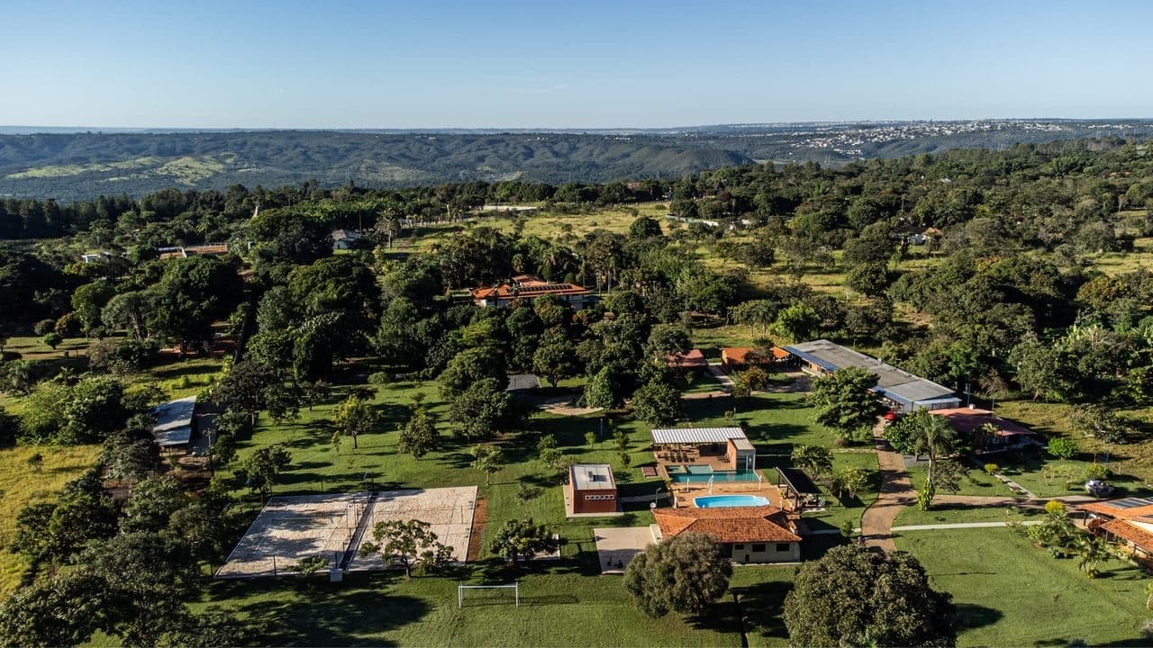 Aerial view of Villaggio and the cerrado